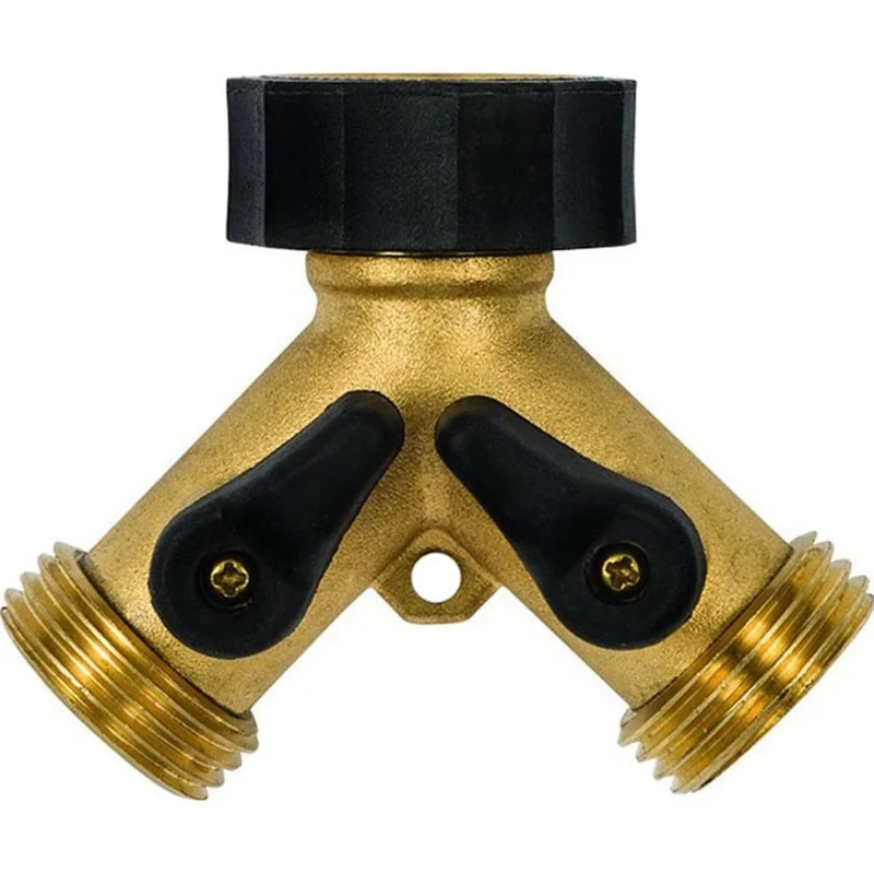 DUAL CONNECTOR SHUT-OFF VALVE BRASS