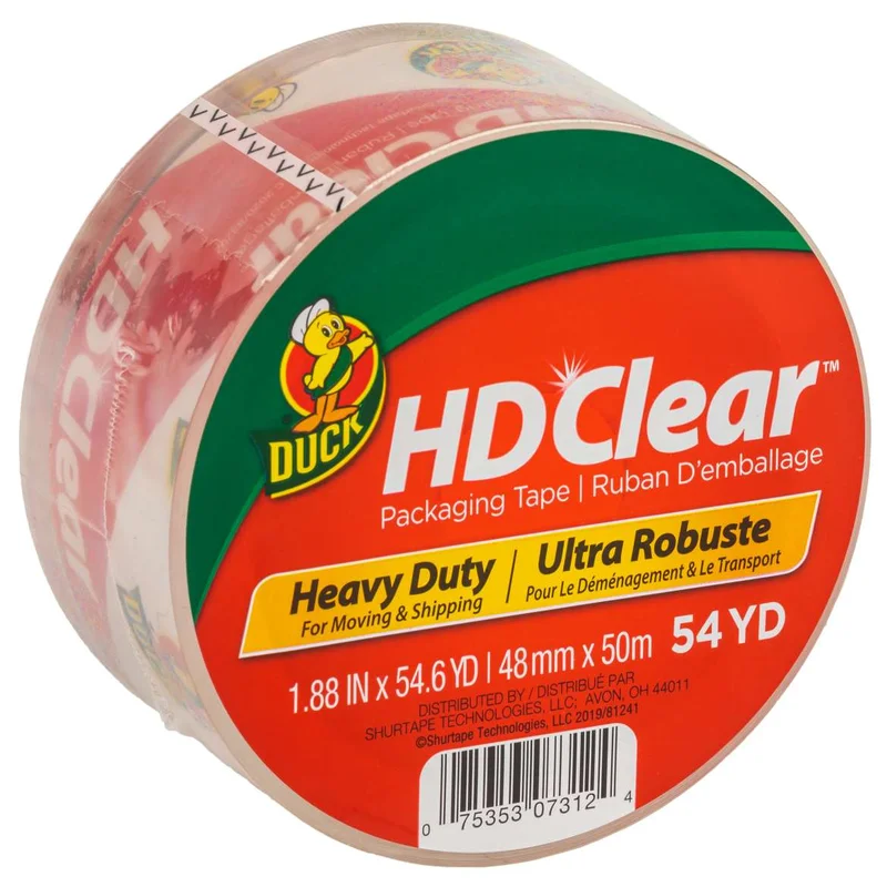 Duck Brand HD Clear Heavy Duty Packing Tape - Clear, 12 pk, 1.88 in. x 54.6 yd. Clear