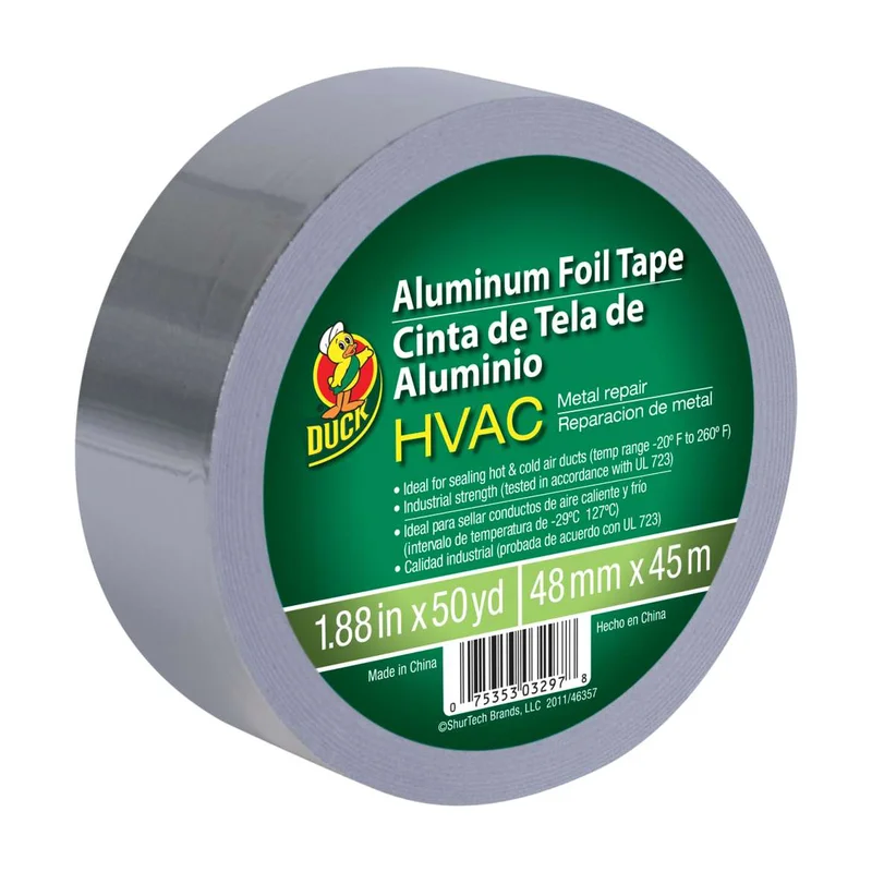Duck Brand HVAC Metal Repair Aluminum Foil Tape - Silver, 1.88 in. x 50 yd. Silver