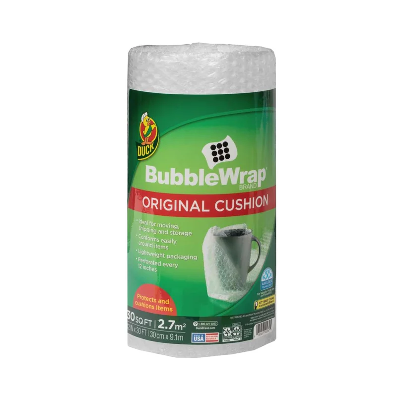Duck Brand Original Bubble Wrap Cushioning - Clear, 12 in. x 30 ft. Clear