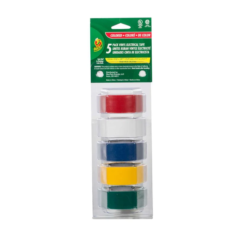 Duck Brand Professional Color Coding Electrical Tape - Multi-Color, 5 pk, .75 in. x 12 ft. x 7 mil.