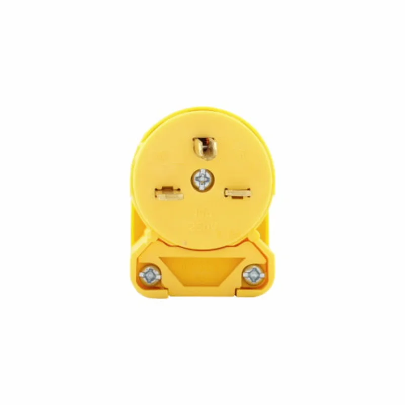 Eaton Cooper Wiring Arrow Hart Straight Blade Angled Plug 15A, 250V Yellow Yellow