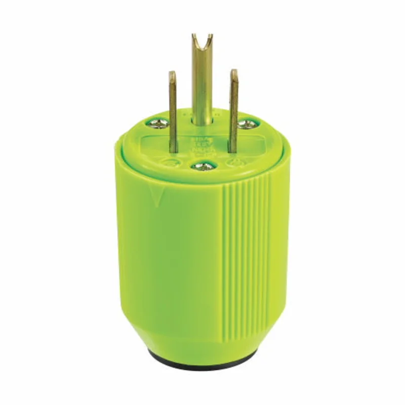 Eaton Cooper Wiring Auto Grip Straight Blade Plug 15A, 125V Green Green