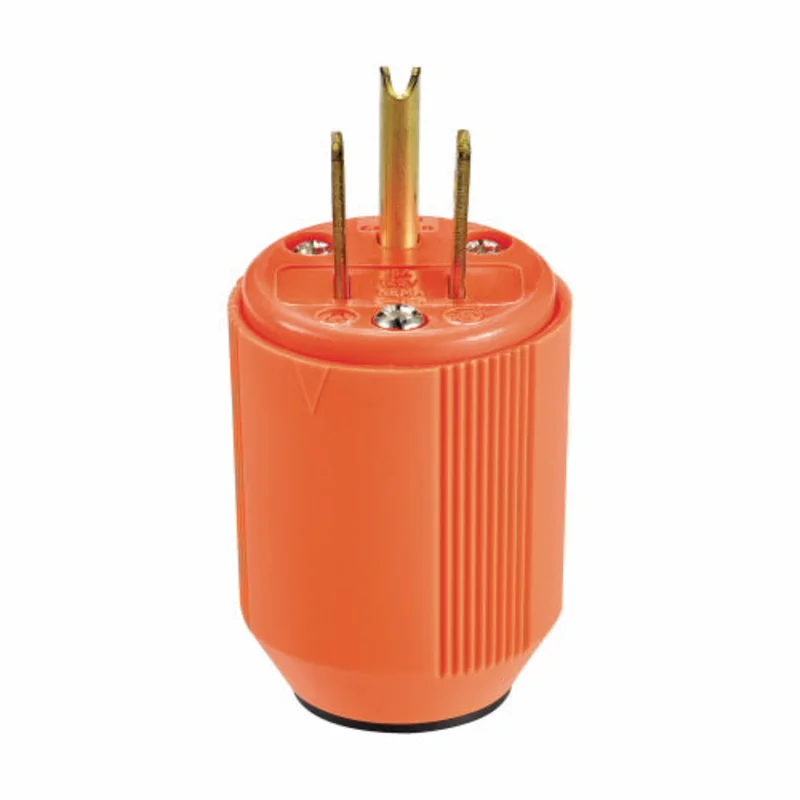 Eaton Cooper Wiring Auto Grip Straight Blade Plug 15A, 125V Orange Orange