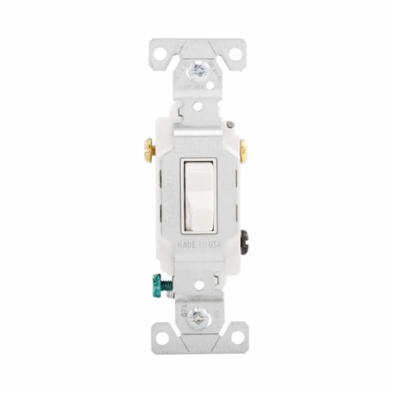Eaton Cooper Wiring Commercial Grade Toggle Switch 15A, 120/277V White White