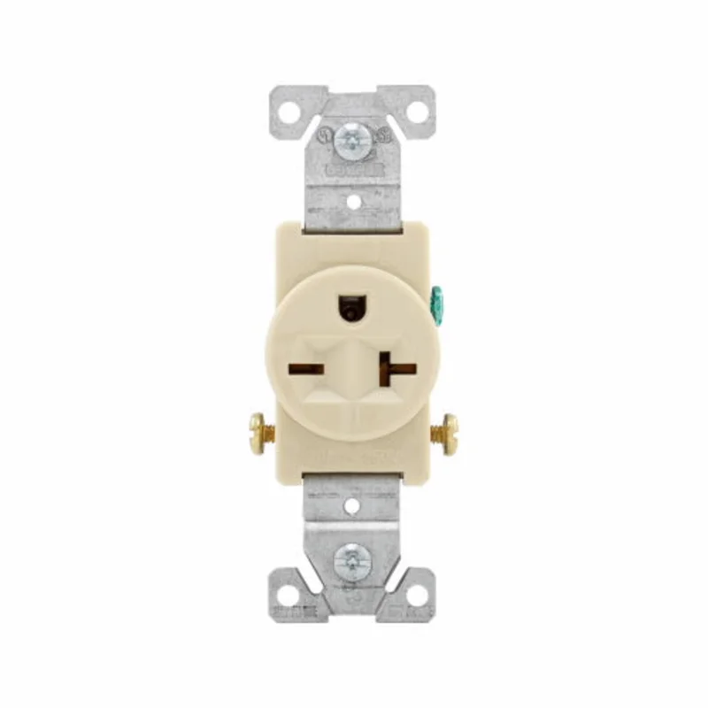 Eaton Cooper Wiring Commercial Specification Grade Single Receptacle 20A, 250V Ivory Ivory