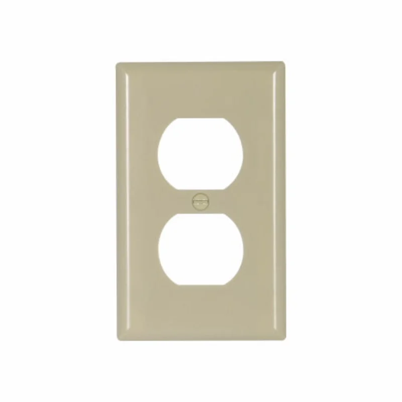 Eaton Cooper Wiring Duplex Receptacle Wallplate, Ivory 1 Gang Ivory