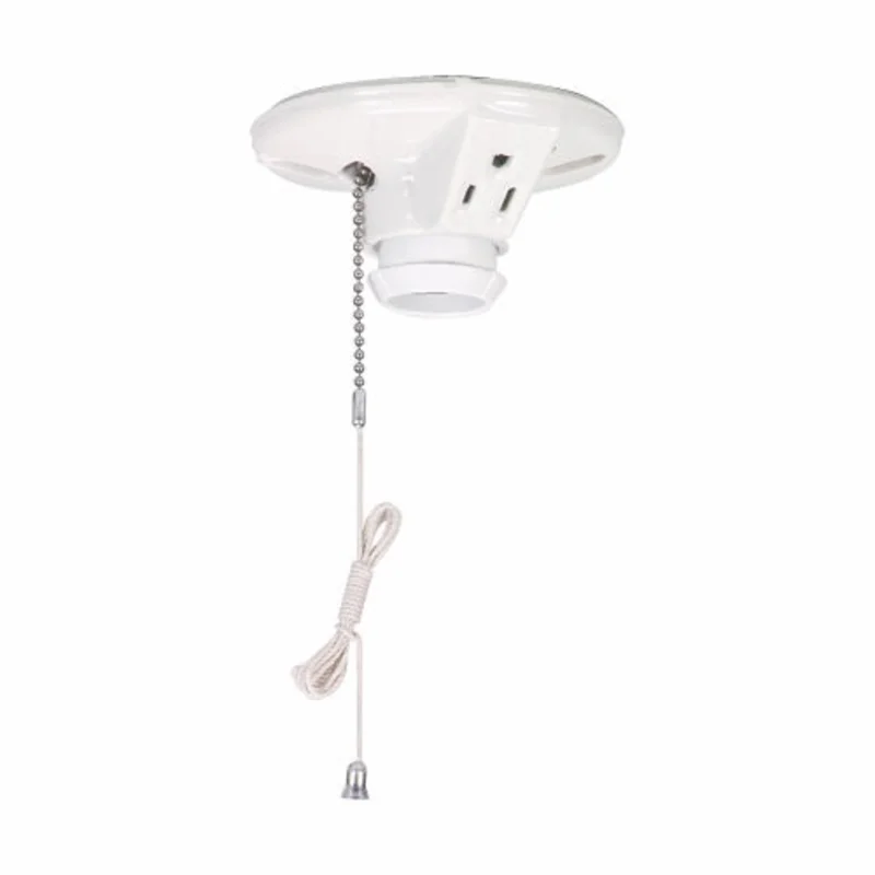 Eaton Cooper Wiring Lampholder 3.25 in Box Mounting, 125V White White