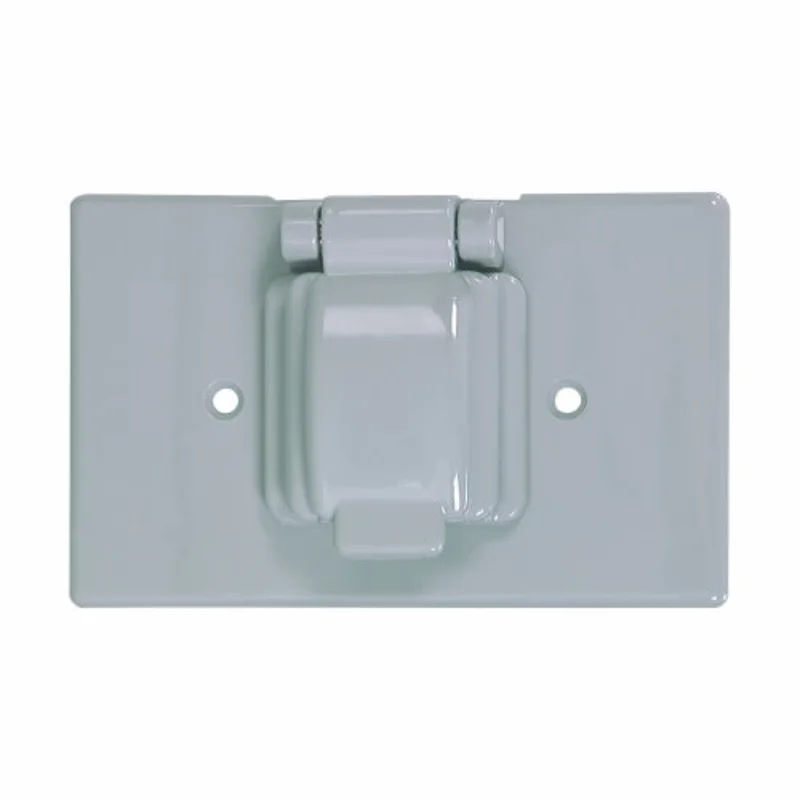 Eaton Cooper Wiring Non-Metallic Single Receptacle Cover 1 Gang, Gray Gray