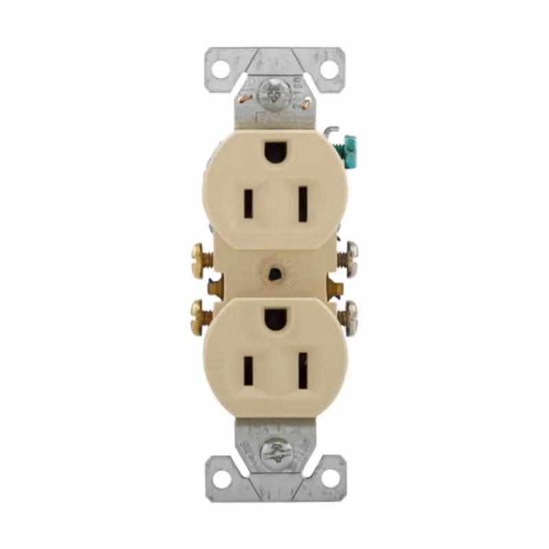 Eaton Cooper Wiring Residential Grade Duplex Receptacle 15A, 125V Ivory Ivory