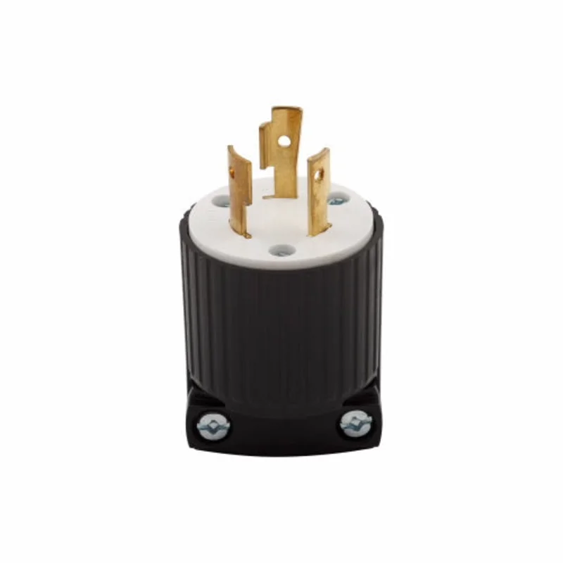 Eaton Cooper Wiring Safety Grip Locking Plug 20A, 250V Black Black
