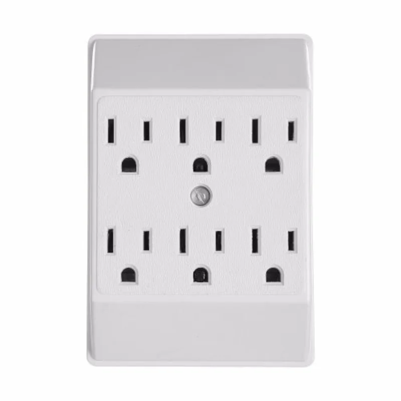 Eaton Cooper Wiring Six Outlet Tap 15A, 125V White White