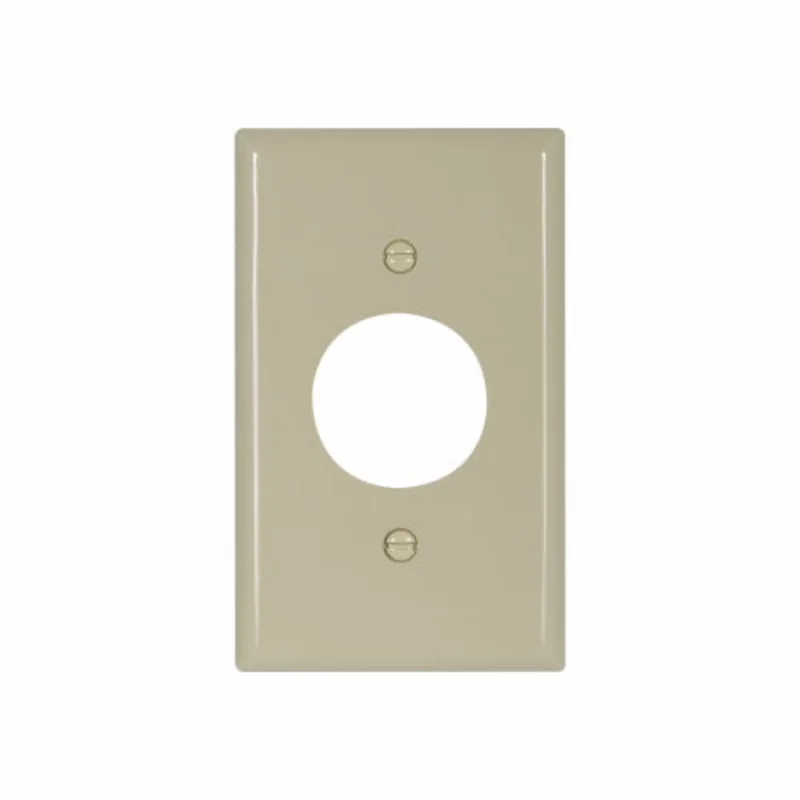 Eaton Cooper Wiring Standard-Size Single Receptacle Wallplate, 1-Gang, Ivory Ivory