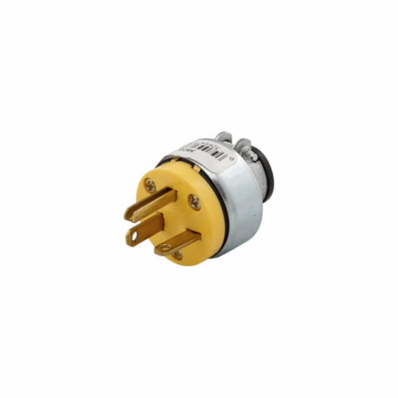 Eaton Cooper Wiring Straight Blade Plug 20A, 250V Yellow Yellow