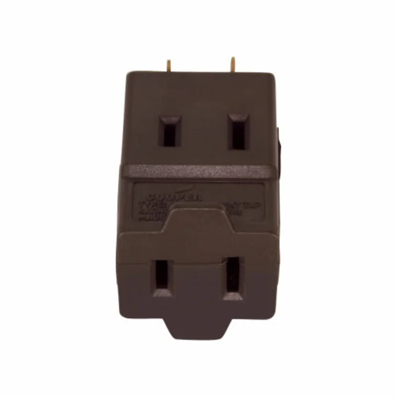 Eaton Cooper Wiring Three Outlet Cube Tap 15A, 125V Brown Brown