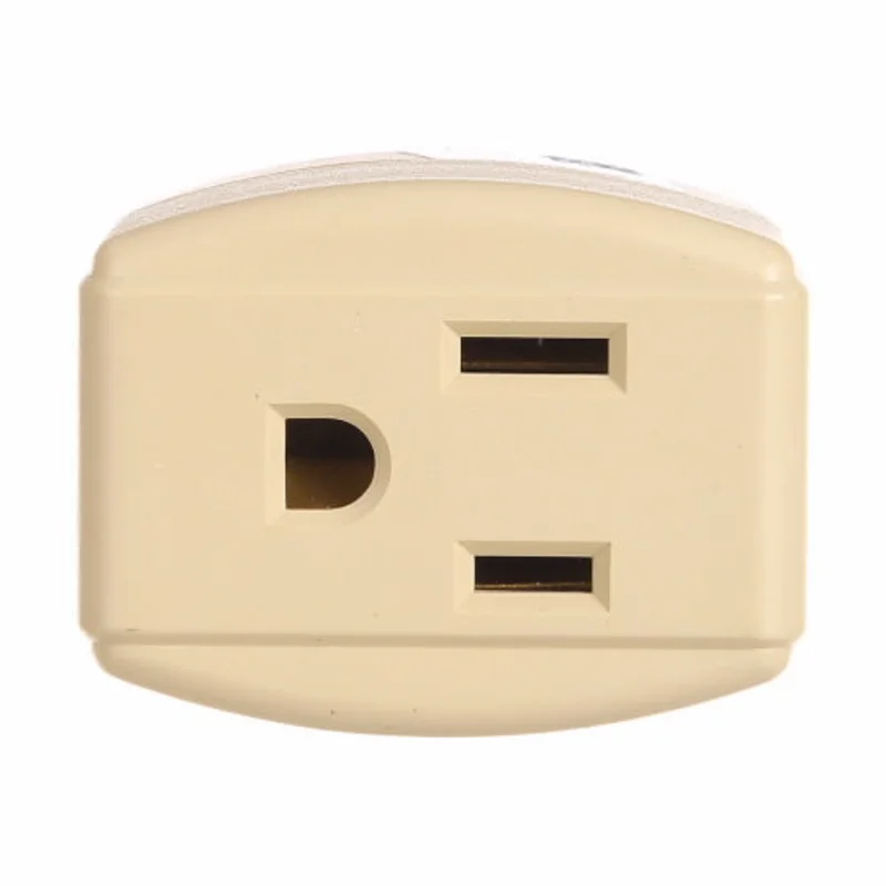 Eaton Cooper Wiring Three Outlet Cube Tap 15A, 125V Ivory Ivory