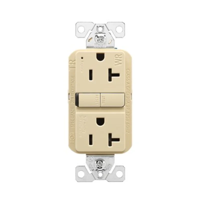 Eaton Slim GFCI Receptacle TWRGF20V Ivory