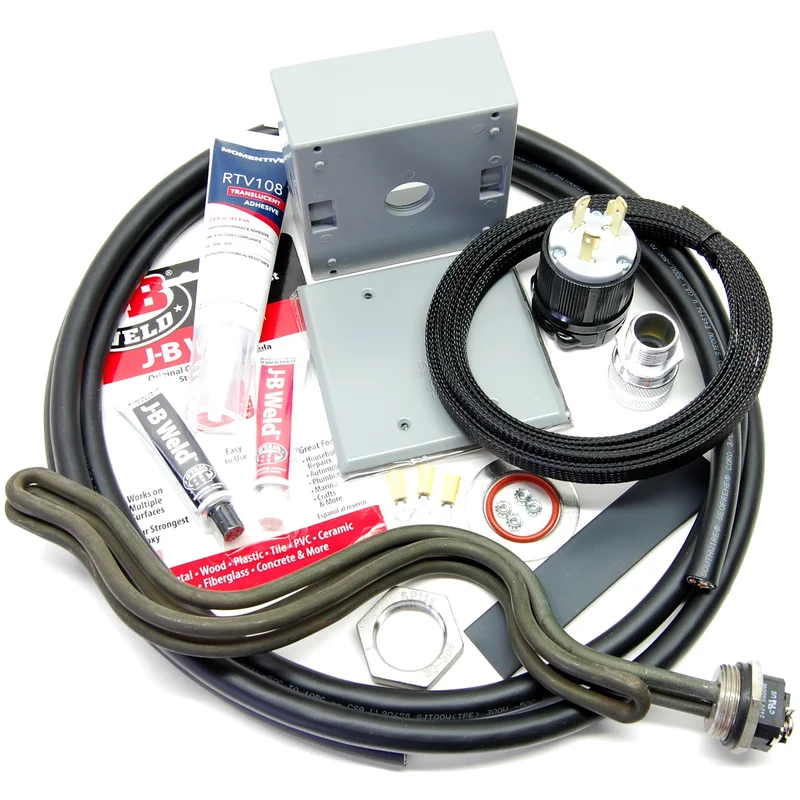 Electric Brewery heating element assembly (DIY Kit, optional Tri-Clamp)