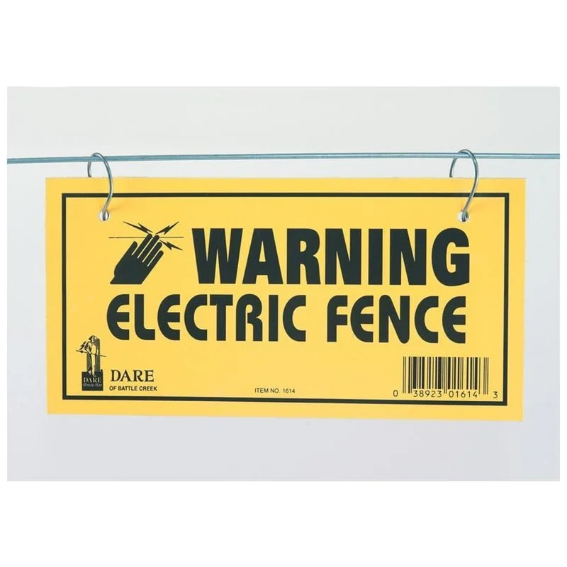 ELECTRIC FENCE WARNING SIGN YELLOW