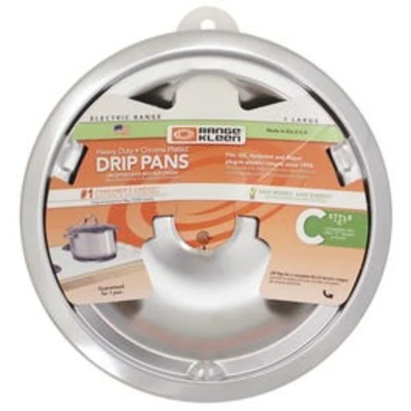 Electric Range Drip Pan, "C" Series, Plug-In Element, Chrome, 8-In.