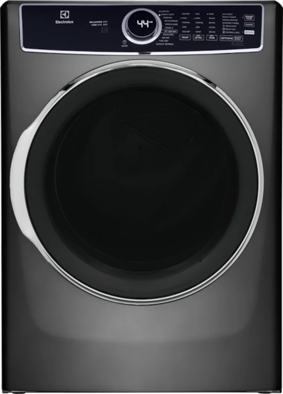 Electrolux Front Load Perfect Steam Electric Dryer with Balanced Dry and Instant Refresh 8.0 Cu. Ft. Titanium Titanium
