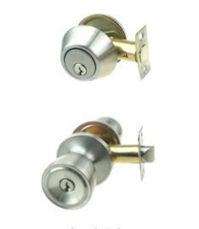 Elite Security Keyed Entry Deadlock Combo-Single Cylinder Deadbolt Satin Nickel