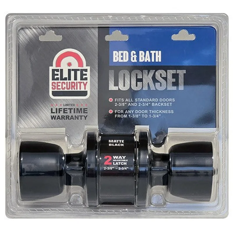 Elite Security Privacy Ball Knob Matte Black