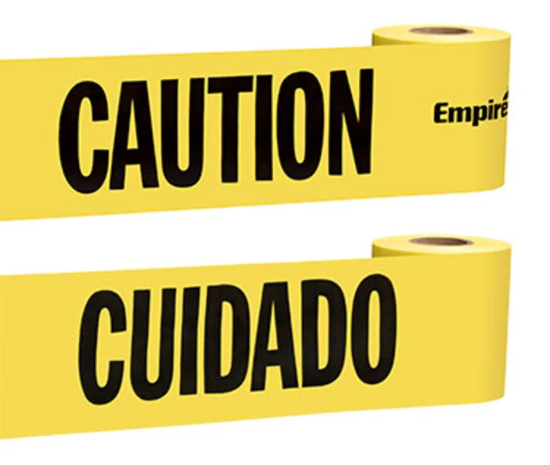 Empire Level 200' Yellow Barricade Tape Caution/Cuidado Yellow