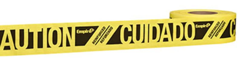 Empire Level 500' Reinforced Yellow Barricade Tape Caution/Cuidado Yellow