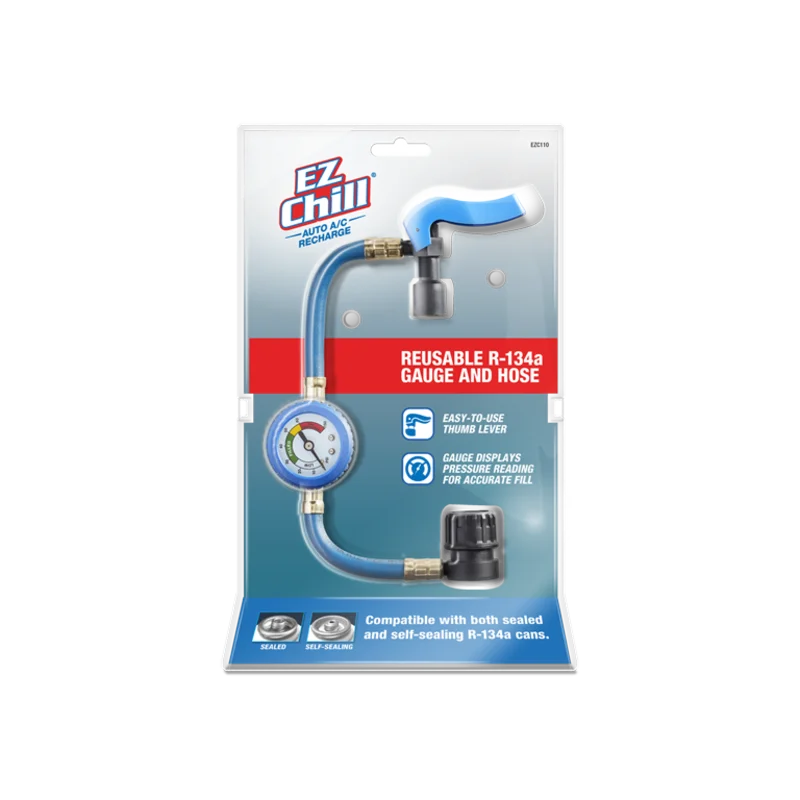 EZ Chill Auto A/C Recharge Reusable R-134a Gauge and Hose