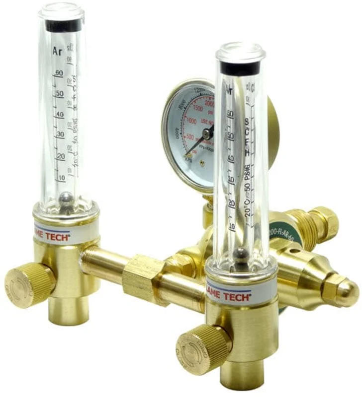 Flame Tech Dual Argon Flowmeter/Regulator 200-FL-AR-60-580