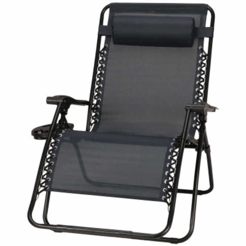 Four Seasons Courtyard Sunny Isles Zero Gravity Chair, Coated Steel Frame Navy