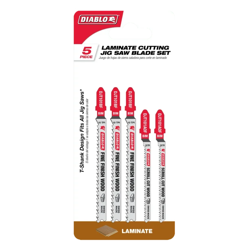 Freud America Diablo Bi-Metal T-Shank Jig Saw Blade Set for Laminate Cutting
