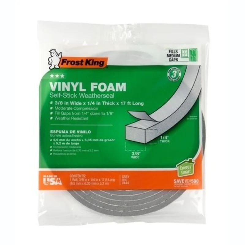 Frost King Vinyl Foam Weatherseal Grey