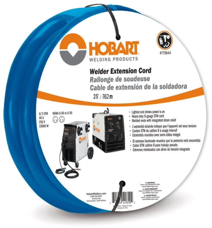 Hobart 230V Welder Power 25 ft. Extension Cord 770644