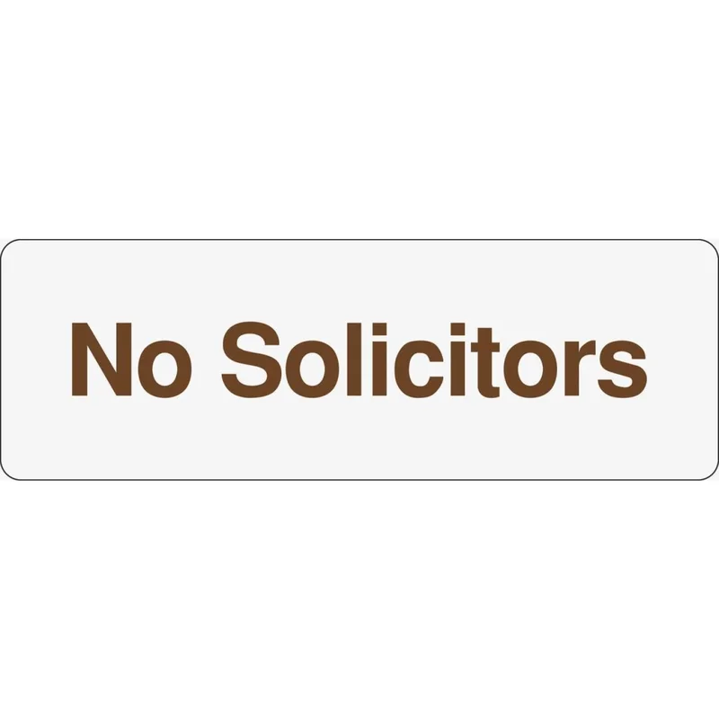 Hy-Ko Deco Series Plastic Sign, No Solicitors