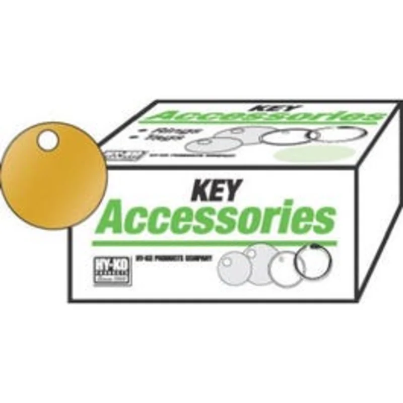 Key Tag, Round Brass, 1-3/8-In.