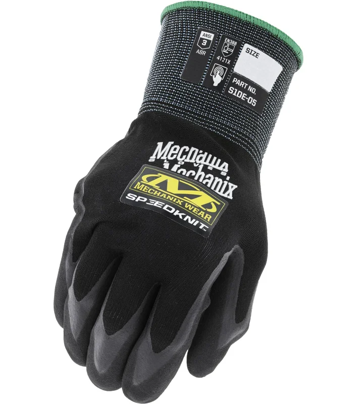 Mechanix Wear Coated-Knit Work Gloves Speedknit Utility - Blended Sizing Small/Medium, Black Black