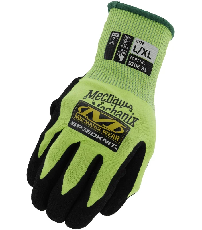 Mechanix Wear High-Visibility Coated-Knit Work Gloves Hi-Viz Speedknit Utility Small/Medium, Fluorescent Yellow Fluorescent Yellow