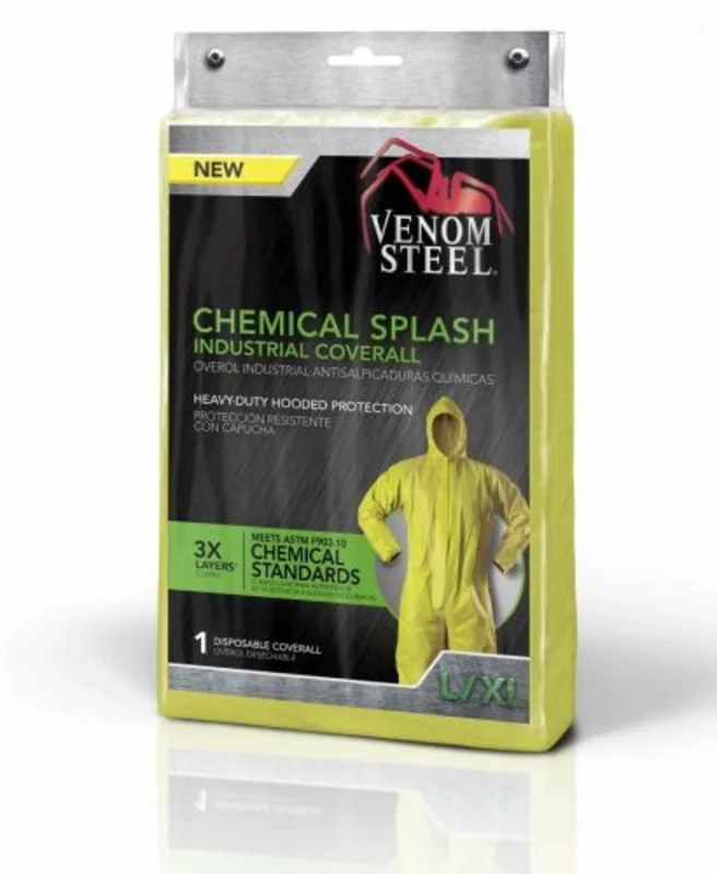 Medline Chemical Splash Industrial Coverall, XX-Large Yellow Yellow