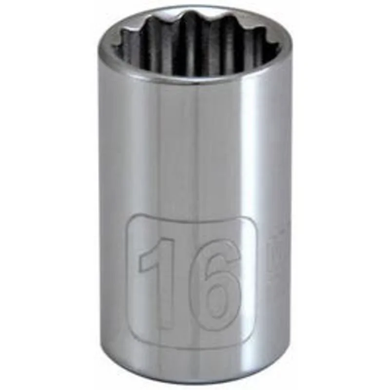 Metric Socket, 12-Point, 1/2-In. Drive, 16mm