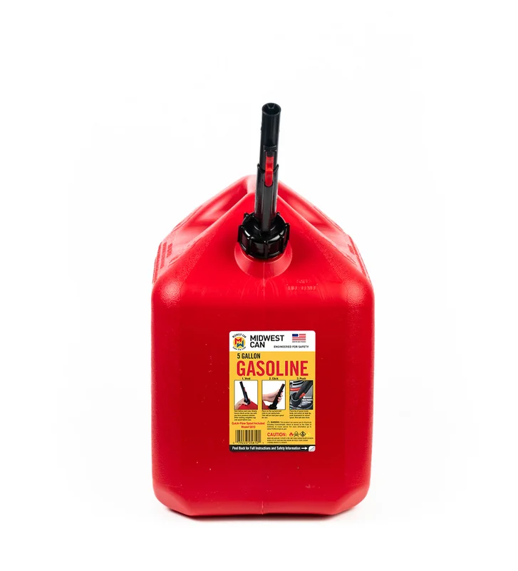 Midwest Cans 5 Gallon Gasoline Can Red Red