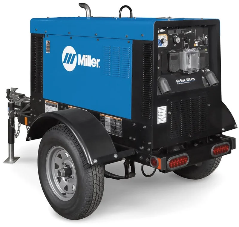 Miller Big Blue 400 Pro (Kubota) Diesel Welder w/ArcReach & Trailer 951744