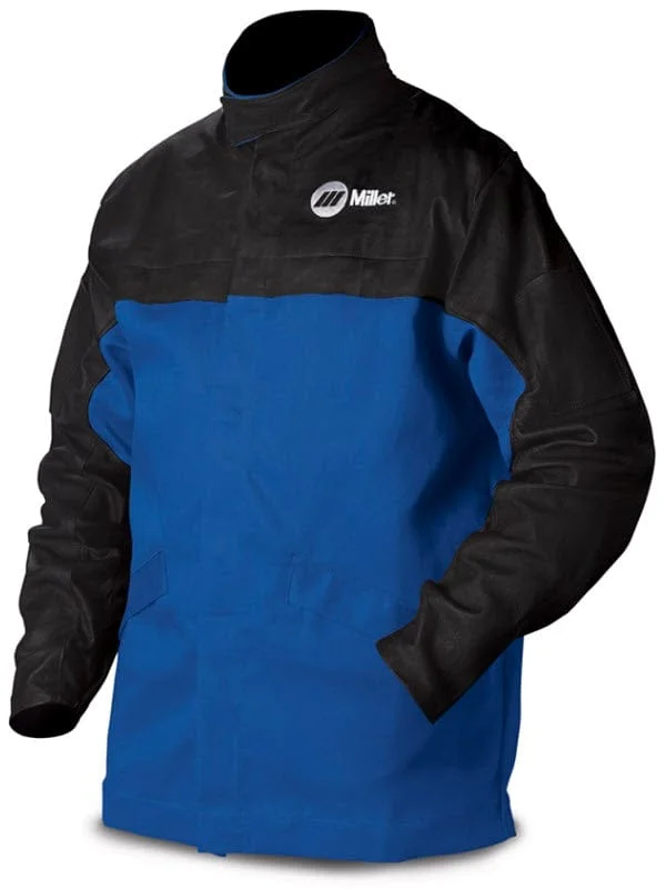 Miller Welding Jacket - INDURA Cotton w/Leather Sleeves