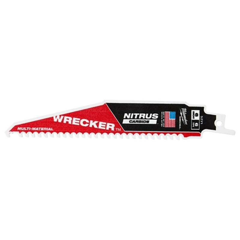 Milwaukee WRECKER with NITRUS Carbide SAWZALL Blade for Multi-Material