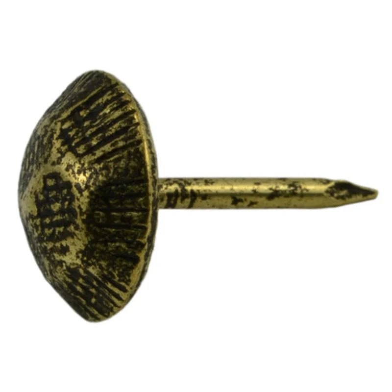 Monster Fastener Antique Brass Plated Steel Oxford Upholstery Nails