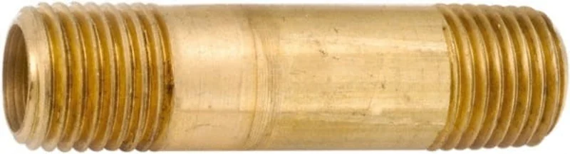 MSC Direct ANDERSON METALS  3 Long, 1/4 Pipe Threaded Brass Pipe Nipple