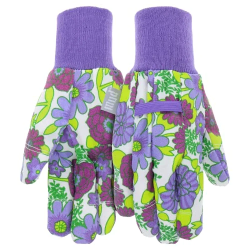 Mud Essential Jersey & Chore Womens Gloves Violet Floral