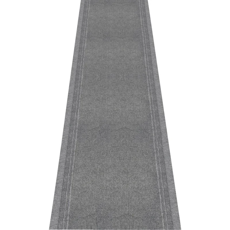 Multy Home Tracker 26 In. x 60 Ft. Gray Carpet Runner, Indoor/Outdooor