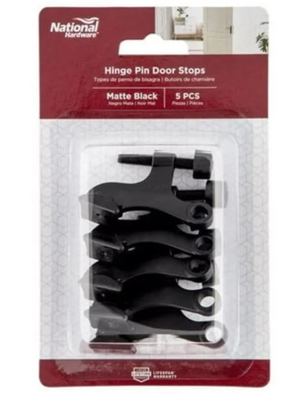 National Hardware Hinge Pin Door Stop Matte Black Matte Black